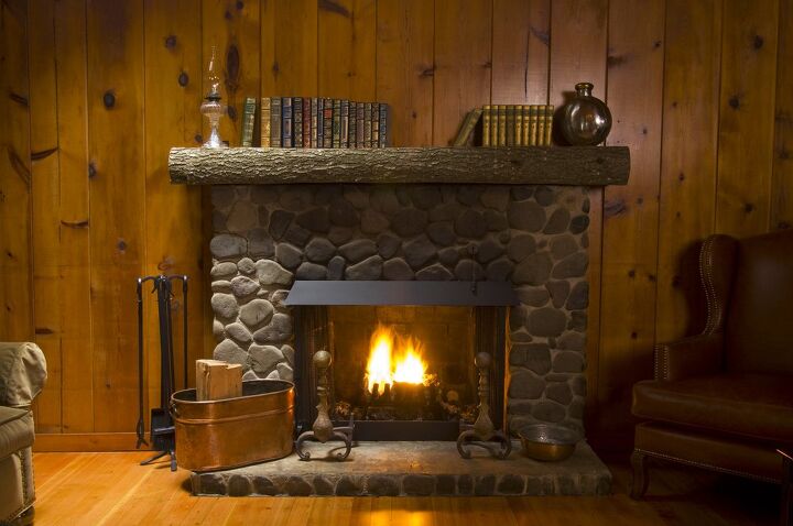 how to update a 1970 s stone fireplace