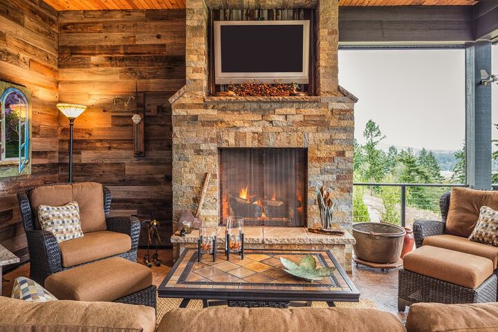 how to update a 1970 s stone fireplace