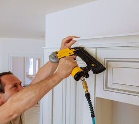 easily install crown molding on cabinets that go to the ceiling