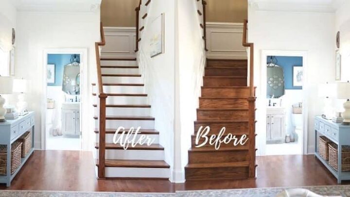 15 beautiful examples of wood stairs with white risers