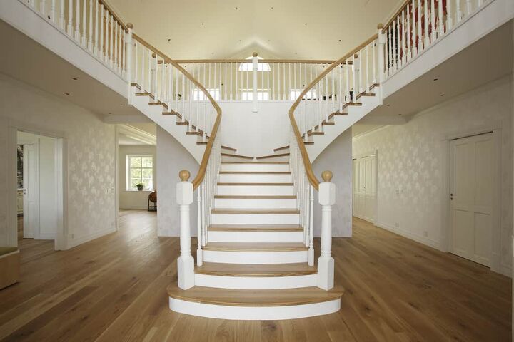 15 beautiful examples of wood stairs with white risers