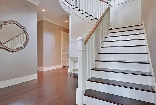 15 beautiful examples of wood stairs with white risers