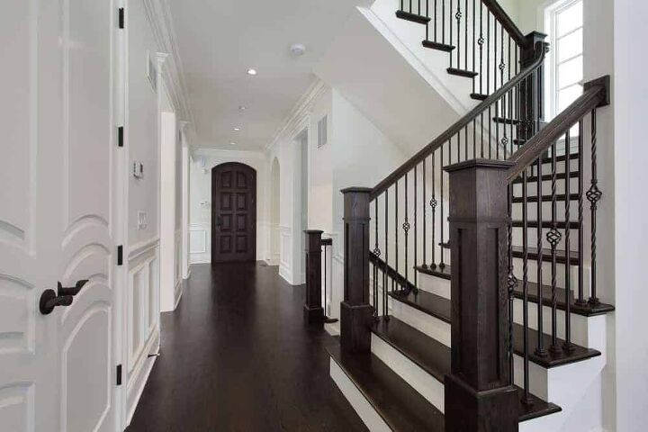 15 beautiful examples of wood stairs with white risers