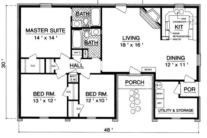 1,200 square foot home floor plan