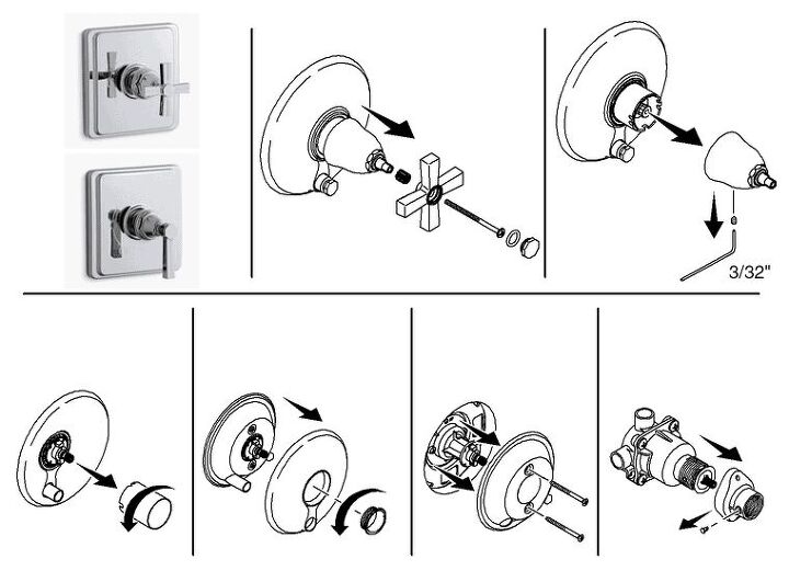 how to remove a kohler shower handle