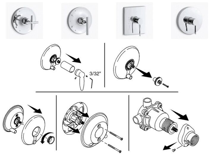 how to remove a kohler shower handle