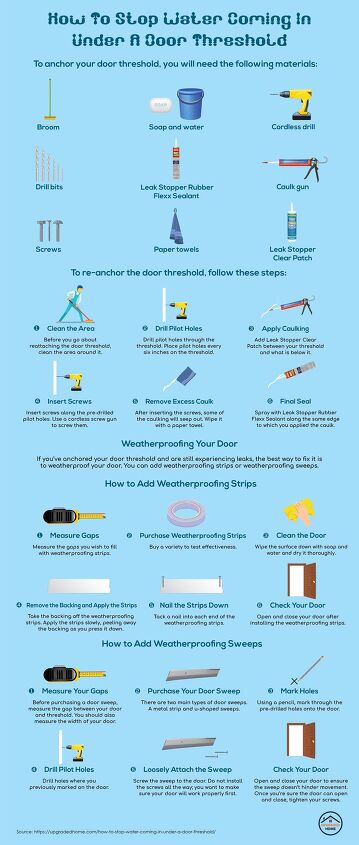 how to stop water coming in under a door threshold