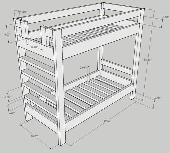 standard bunk bed dimensions guidelines with photos
