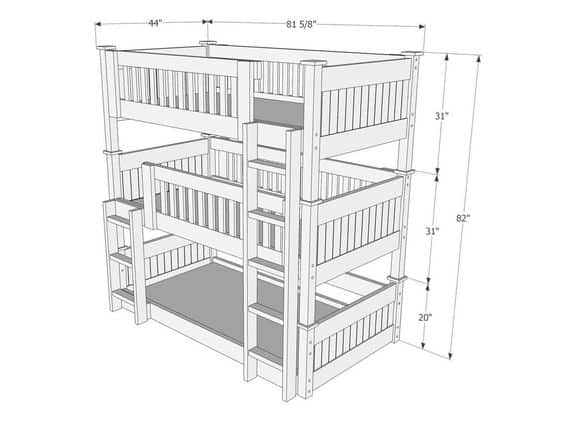 standard bunk bed dimensions guidelines with photos