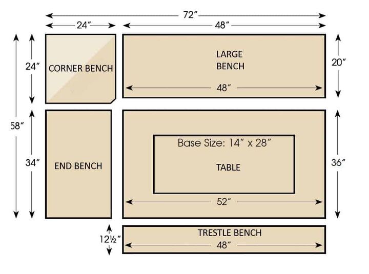 standard breakfast nook dimensions with photos