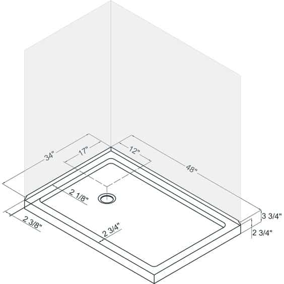 standard shower dimensions sizes with drawings