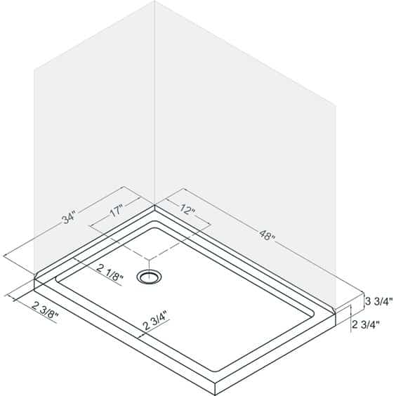 standard shower dimensions sizes with drawings