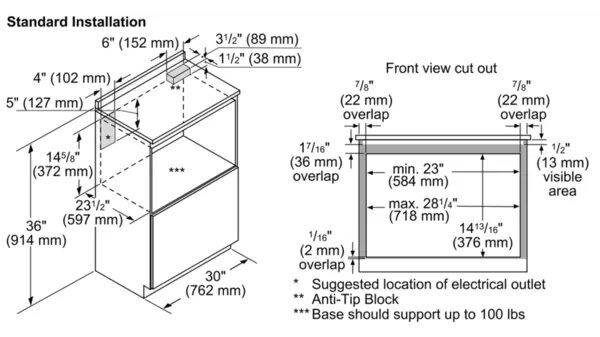 microwave drawer dimensions with photos