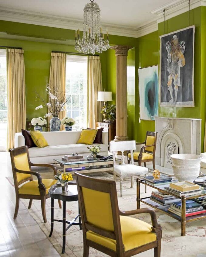 colors that go well with green for interior design