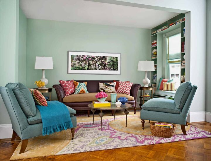 colors that go well with green for interior design