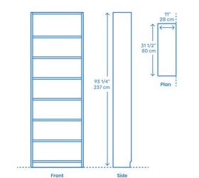 Standard Bookshelf Dimensions (With Drawings) | Upgradedhome.com