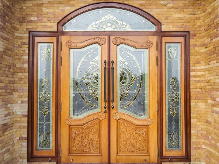 what are good front door colors for orange brick homes