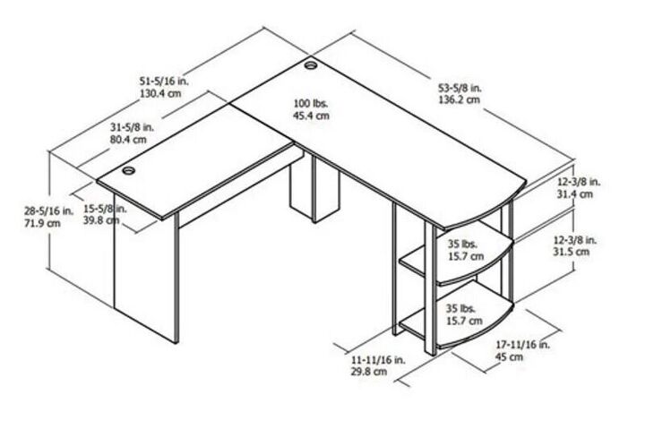 L-Shaped Desk Dimensions (with Drawings) | Upgradedhome.com