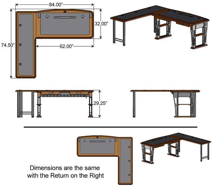 L-Shaped Desk Dimensions (with Drawings) | Upgradedhome.com
