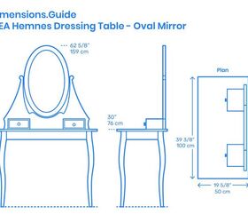 Makeup Vanity Dimensions (with Drawings)  Upgradedhome.com