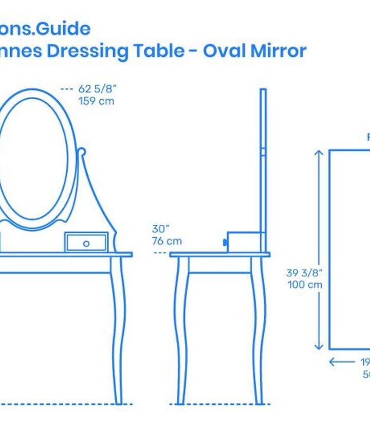 Makeup Vanity Dimensions (with Drawings)  Upgradedhome.com