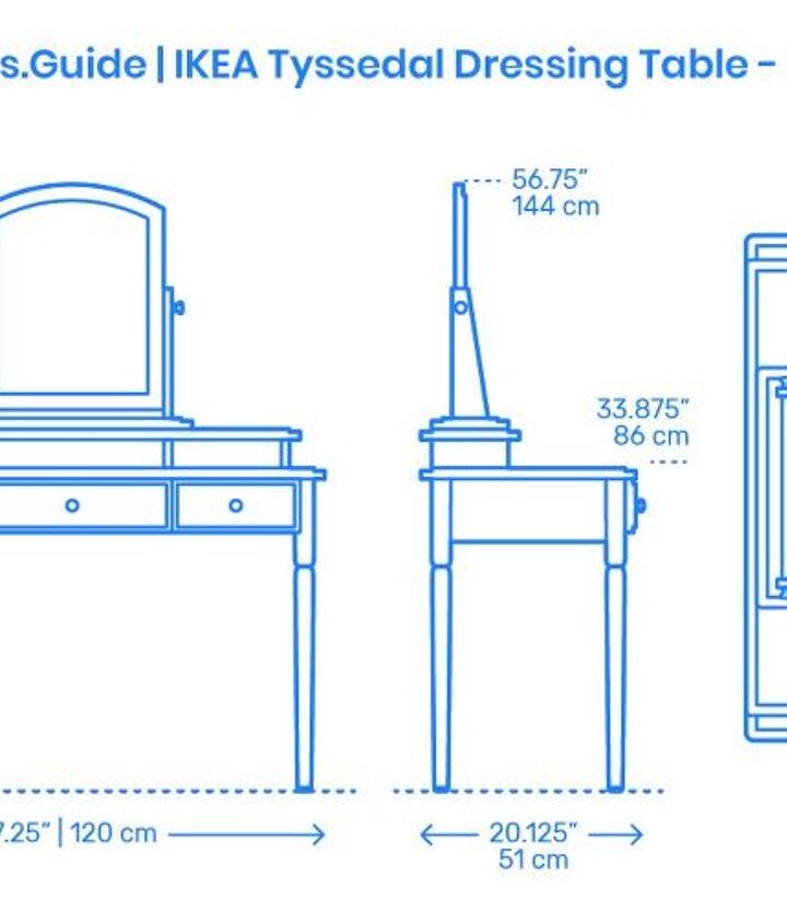 Makeup Vanity Dimensions (with Drawings)  Upgradedhome.com