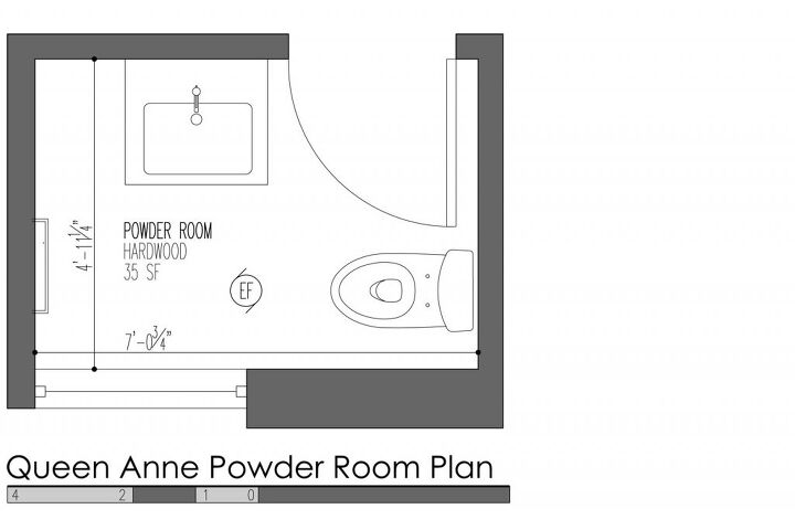 Powder Room Plan With Dimensions