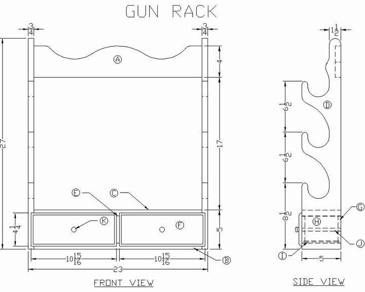 Standard Gun Rack Plans (with Drawings) | Upgradedhome.com