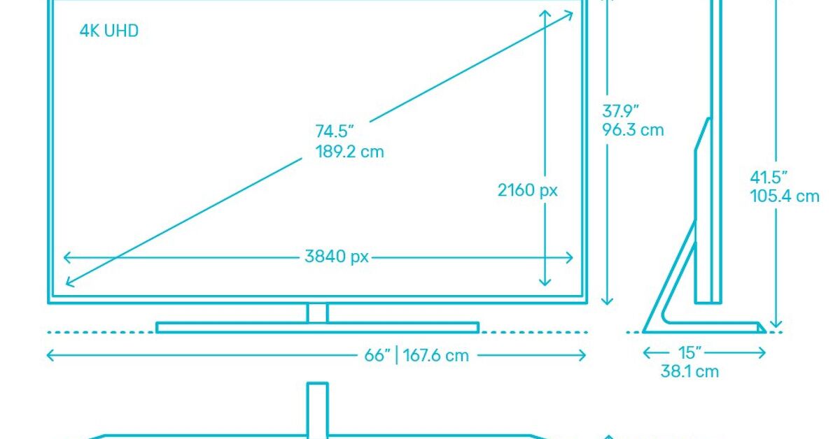 75-Inch TV Dimensions (with Drawings) | Upgradedhome.com