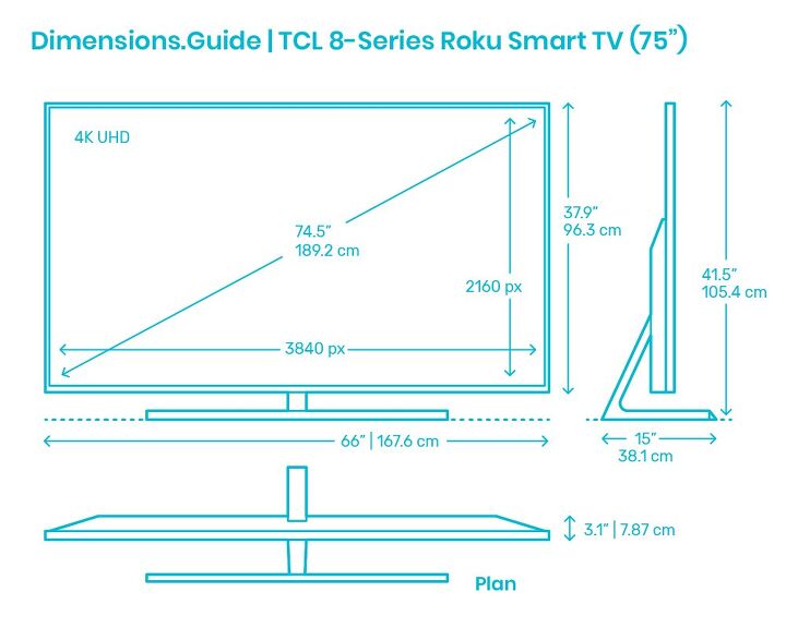 75-Inch TV Dimensions (with Drawings) | Upgradedhome.com