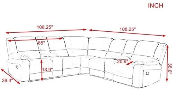 sectional sofa dimensions with drawings