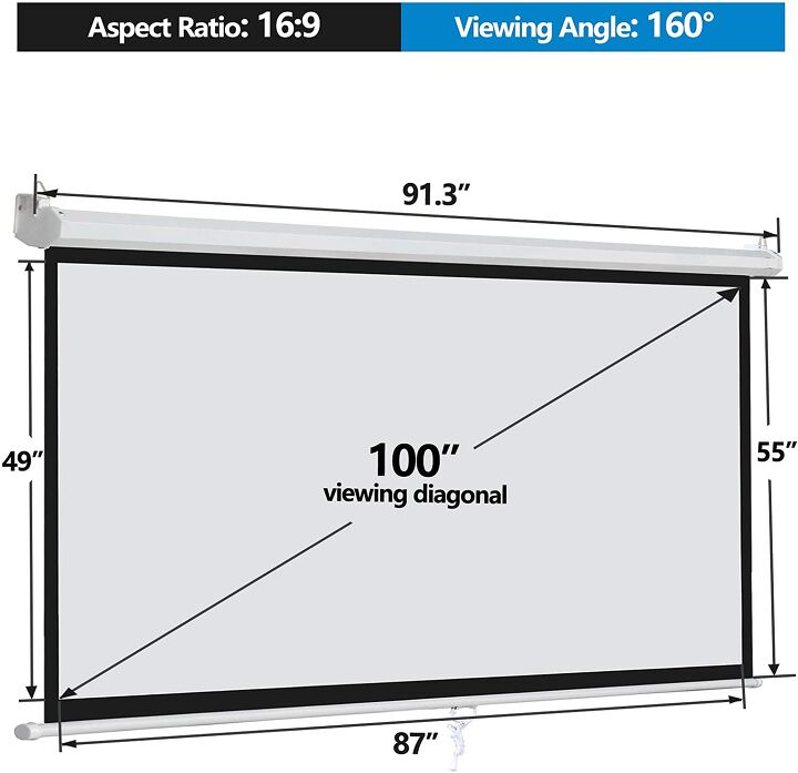 100Inch Projector Screen Dimensions (with Drawings)