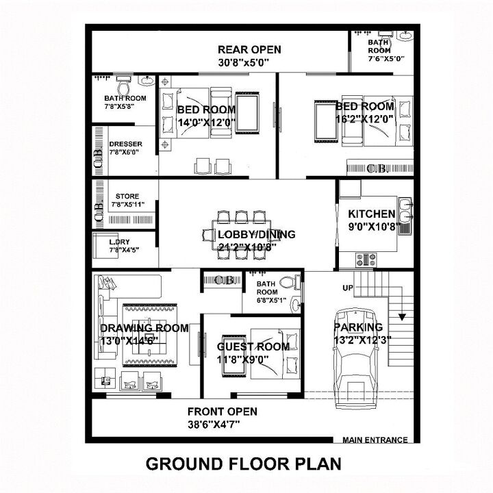 Source: "40' x 50' Total Double Story House Plan" by DecorChamp