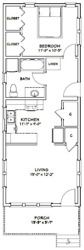 Source: "1 Bedroom; 1 Bath" by Excellent Floor Plans