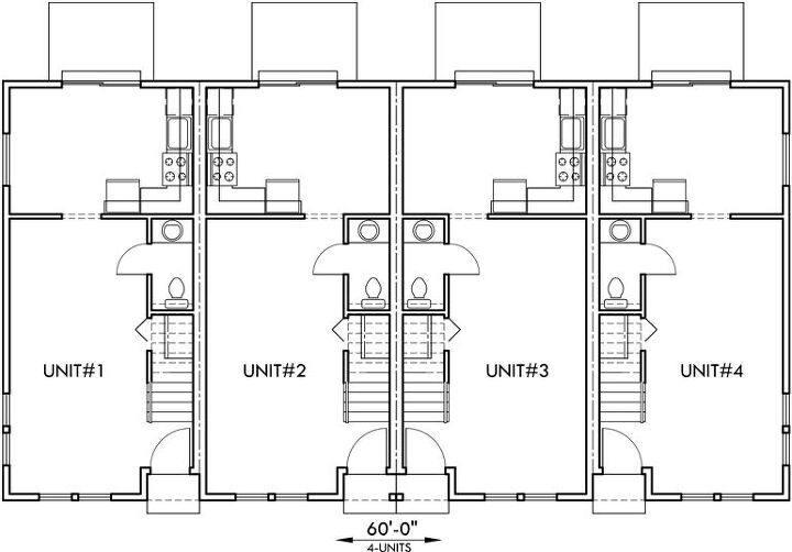 Source: "4-Plex Plans: F-552" by houseplans.pro