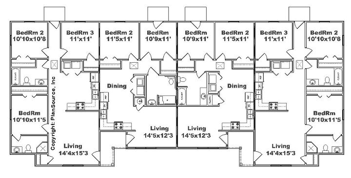 Source: "Apartment plan J2878" by Plansourceinc.com