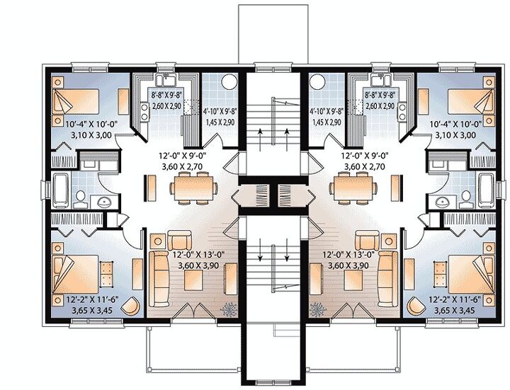 "6-Unit Modern Multi-Family Home Plan" by Architectural Designs House Plans