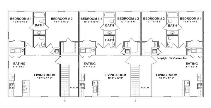 "6-Unit Apartment Plan" by PlanSource, Inc.