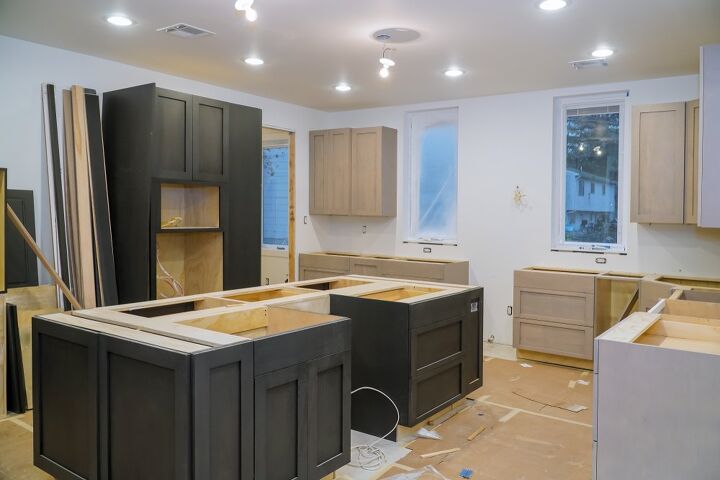 can you put cabinets on top of vinyl plank flooring