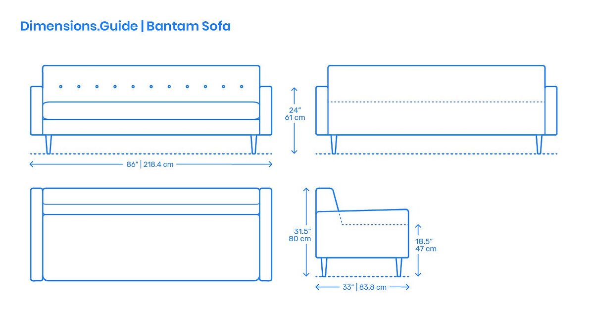 Standard Sofa Dimensions & Sizes (with Drawings) | Upgradedhome.com