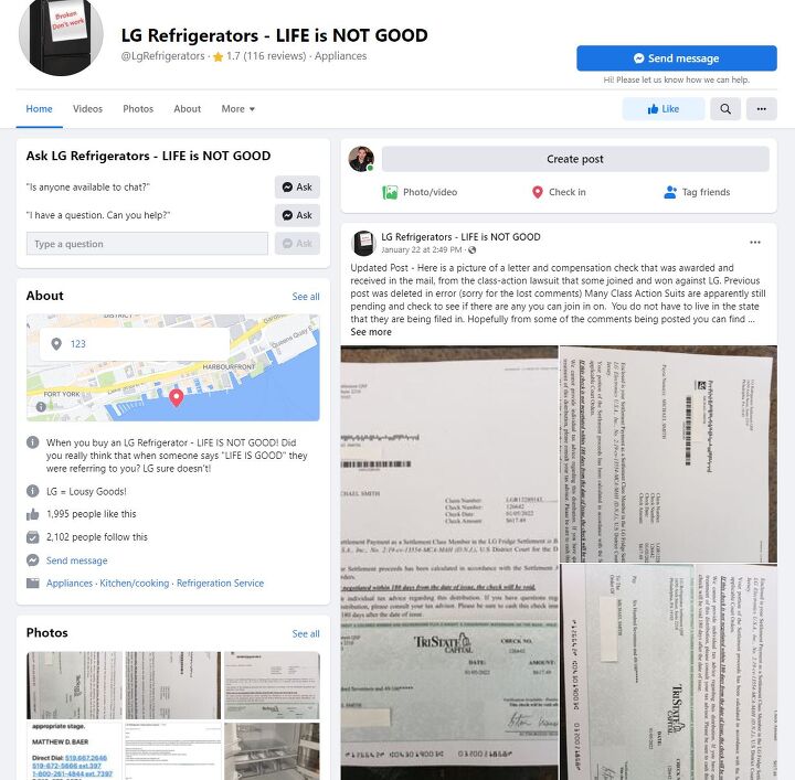 lg refrigerator recall list all models and updates