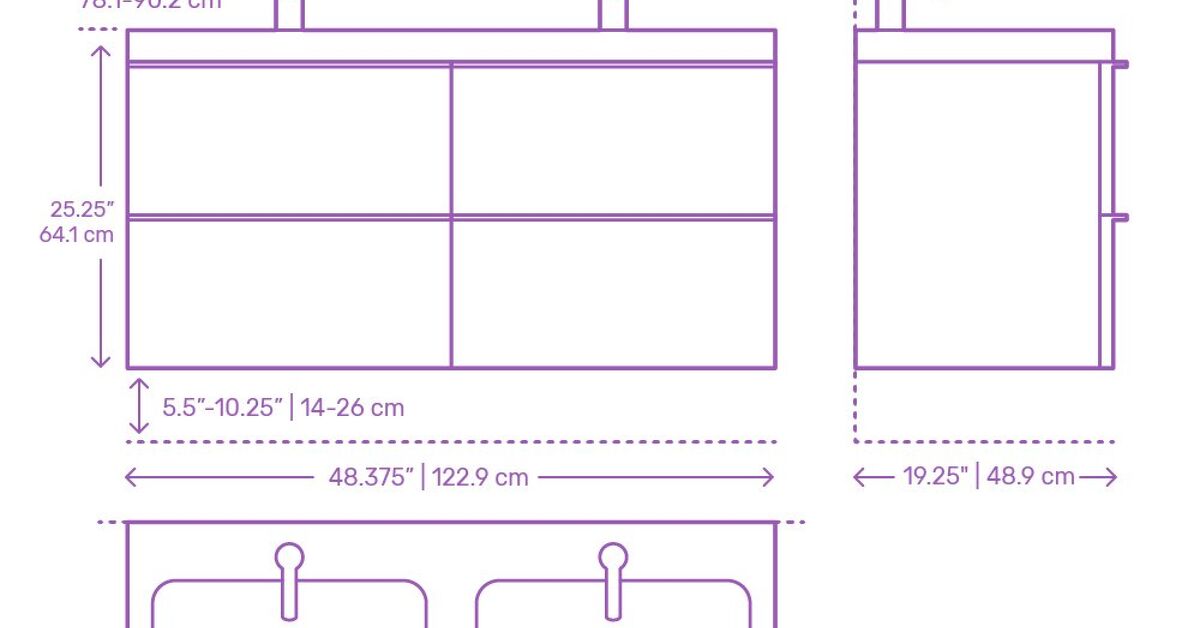 Bathroom Double Vanity Dimensions at Samantha Wendt blog