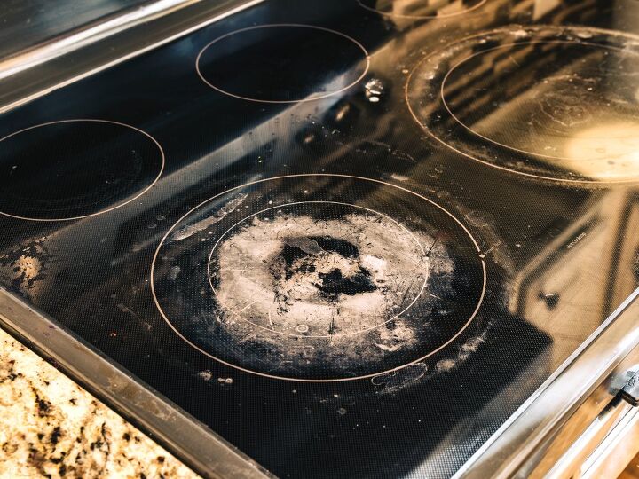 how to clean a burnt induction cooktop