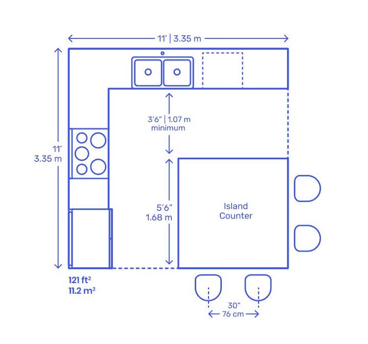 standard kitchen island dimensions with photos